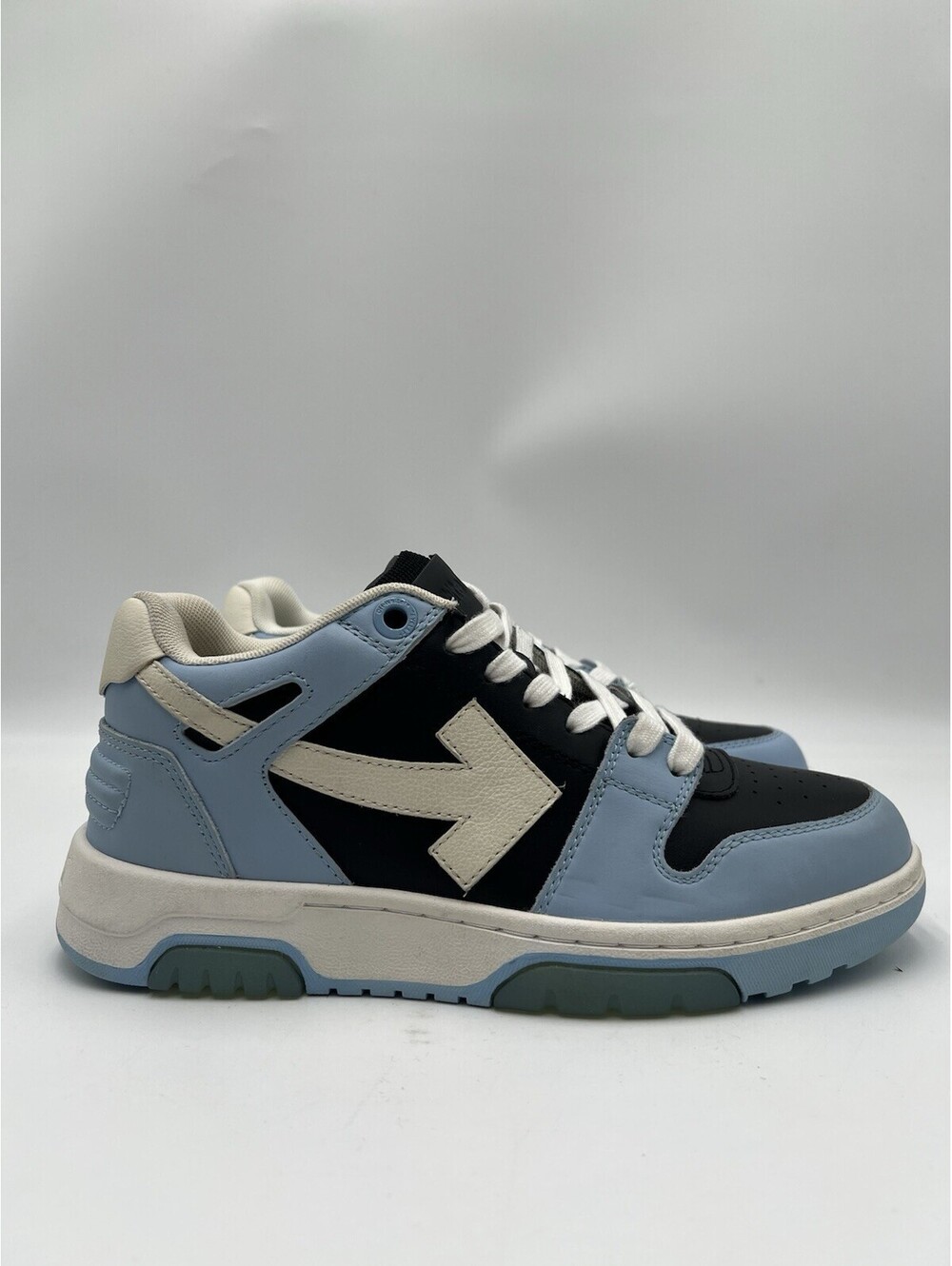 Off-White Out of Office 'Light Blue Black' leather low-top sneakers Size 39